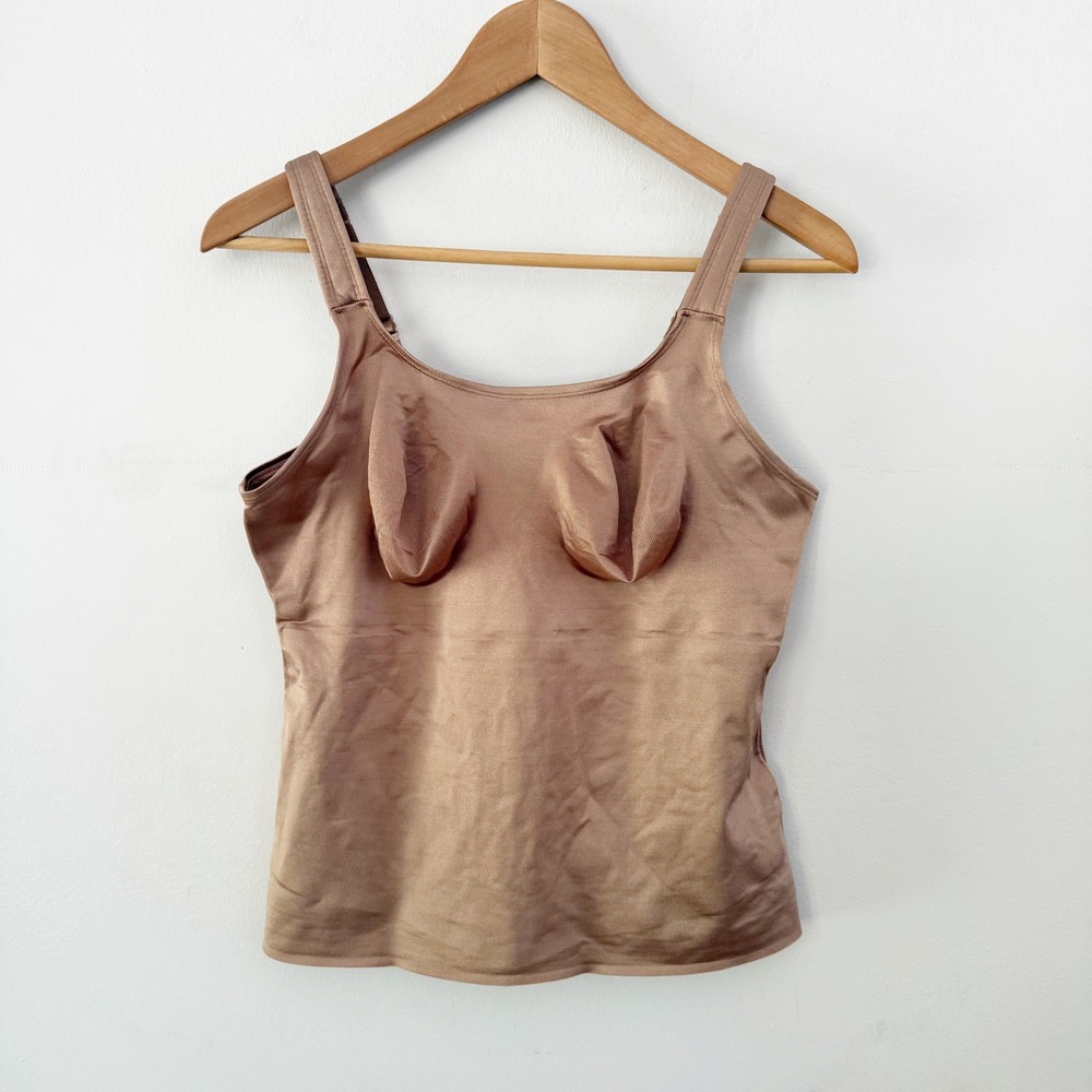 Ruby Ribbon Cami Shapewear Women 40 Tan Full Support Compression Bodyshaper